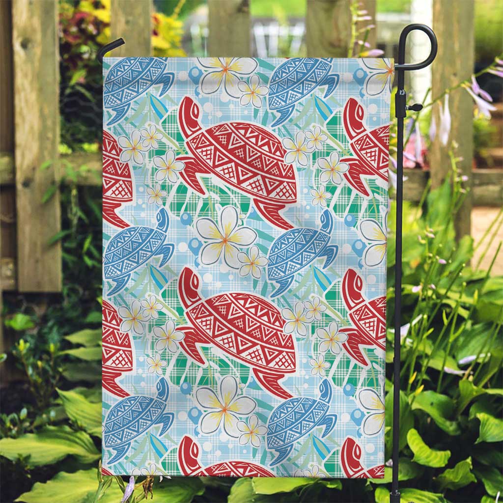 Palaka with Honu and Plumeria Garden Flag Hawaiian Heritage Spirit - Polynesian Pride