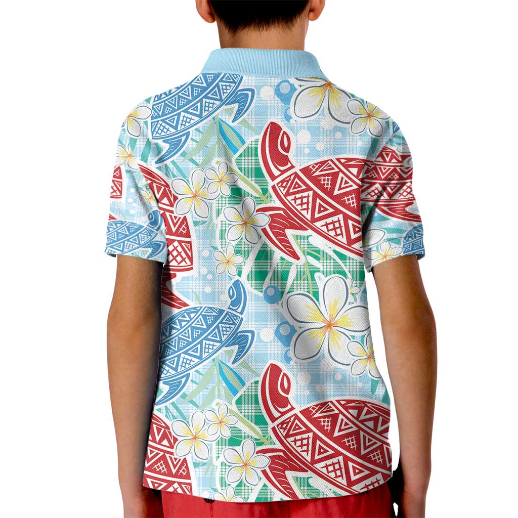 Palaka with Honu and Plumeria Kid Polo Shirt Hawaiian Heritage Spirit - Polynesian Pride