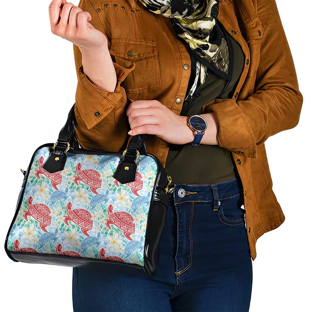 Palaka with Honu and Plumeria Shoulder Handbag Hawaiian Heritage Spirit - Polynesian Pride