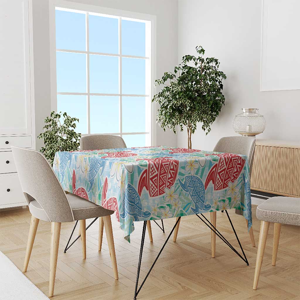 Palaka with Honu and Plumeria Tablecloth Hawaiian Heritage Spirit LT9 - Polynesian Pride