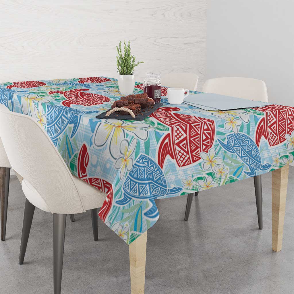 Palaka with Honu and Plumeria Tablecloth Hawaiian Heritage Spirit LT9 - Polynesian Pride