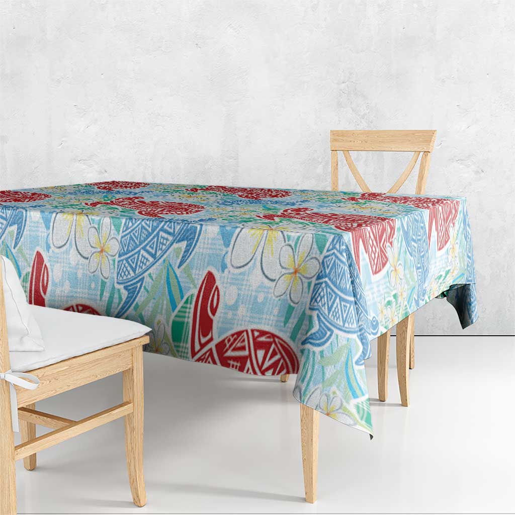 Palaka with Honu and Plumeria Tablecloth Hawaiian Heritage Spirit LT9 - Polynesian Pride
