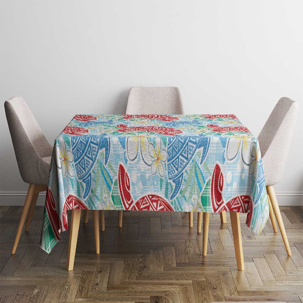 Palaka with Honu and Plumeria Tablecloth Hawaiian Heritage Spirit LT9 - Polynesian Pride