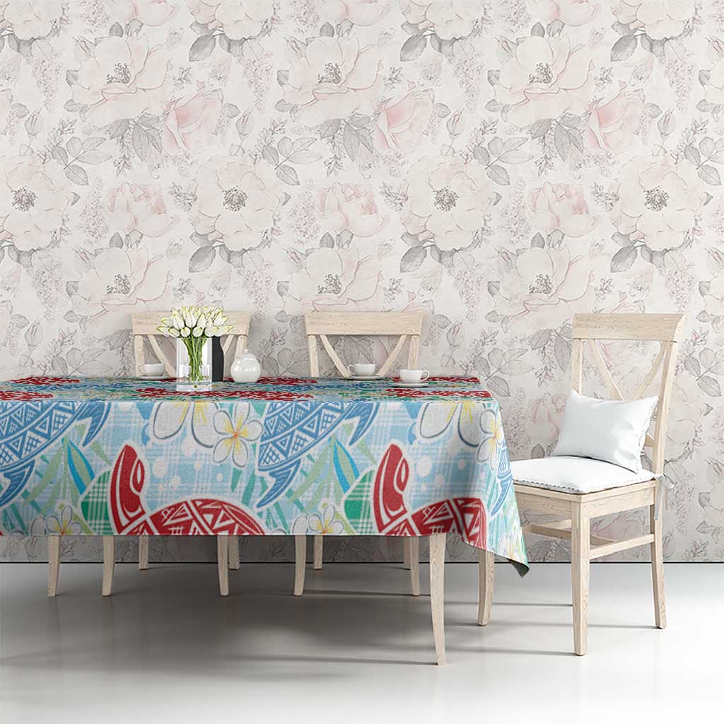 Palaka with Honu and Plumeria Tablecloth Hawaiian Heritage Spirit LT9 - Polynesian Pride