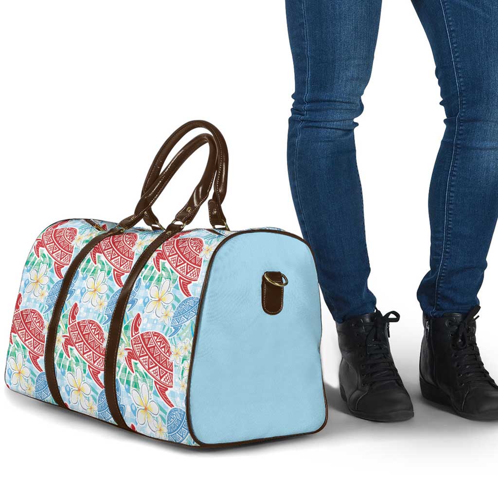 Palaka with Honu and Plumeria Travel Bag Hawaiian Heritage Spirit - Polynesian Pride