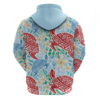 Palaka with Honu and Plumeria Zip Hoodie Hawaiian Heritage Spirit LT9 - Polynesian Pride