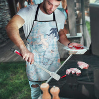 Blue Palaka Crane and Flowers Apron Japan Heritage Spirit - Polynesian Pride