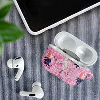 Pink Palaka Crane and Flowers AirPods Case Japan Heritage Spirit - Polynesian Pride