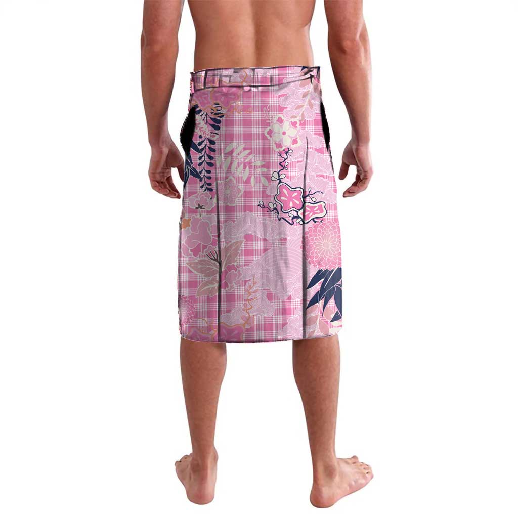 Pink Palaka Crane and Flowers Lavalava Japan Heritage Spirit - Polynesian Pride