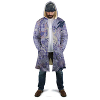 Purple Palaka Crane and Flowers Cloak Japan Heritage Spirit - Polynesian Pride