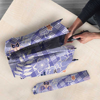 Purple Palaka Crane and Flowers Umbrella Japan Heritage Spirit - Polynesian Pride