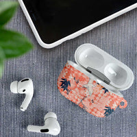 Red Palaka Crane and Flowers AirPods Case Japan Heritage Spirit - Polynesian Pride