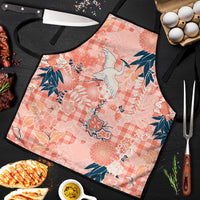 Red Palaka Crane and Flowers Apron Japan Heritage Spirit - Polynesian Pride