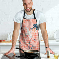 Red Palaka Crane and Flowers Apron Japan Heritage Spirit - Polynesian Pride