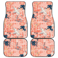 Red Palaka Crane and Flowers Car Mats Japan Heritage Spirit LT9 - Polynesian Pride