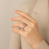 Red Palaka Crane and Flowers Classic Ring Japan Heritage Spirit - Polynesian Pride