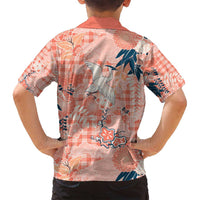 Red Palaka Crane and Flowers Family Matching Puletasi and Hawaiian Shirt Japan Heritage Spirit LT9 - Polynesian Pride