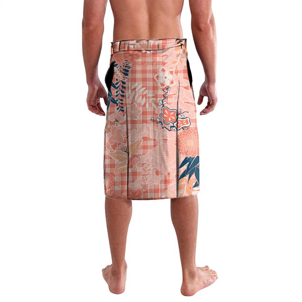 Red Palaka Crane and Flowers Lavalava Japan Heritage Spirit - Polynesian Pride