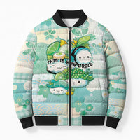 Personalized Japanese Kawaii Sushi Bomber Puffer Jacket Green Wagara Palaka This Is How I Roll