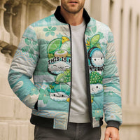 Personalized Japanese Kawaii Sushi Bomber Puffer Jacket Green Wagara Palaka This Is How I Roll