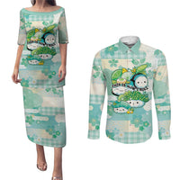 Personalized Japanese Kawaii Sushi Couples Matching Puletasi and Long Sleeve Button Shirt Green Wagara Palaka This Is How I Roll