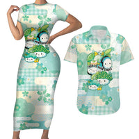 Personalized Japanese Kawaii Sushi Couples Matching Short Sleeve Bodycon Dress and Hawaiian Shirt Green Wagara Palaka This Is How I Roll LT9 Green - Polynesian Pride