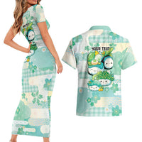 Personalized Japanese Kawaii Sushi Couples Matching Short Sleeve Bodycon Dress and Hawaiian Shirt Green Wagara Palaka This Is How I Roll LT9 - Polynesian Pride