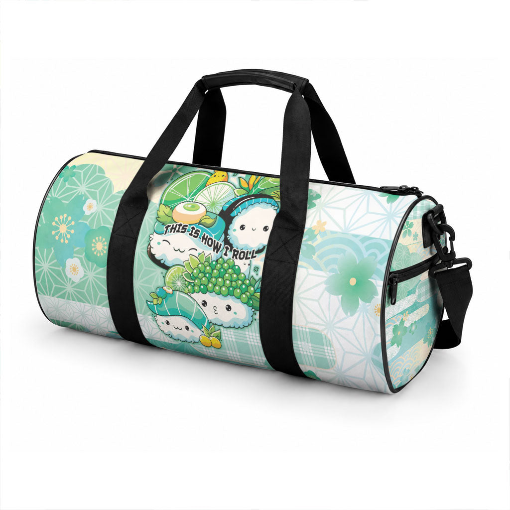 Japanese Kawaii Sushi Duffle Bag Green Wagara Palaka This Is How I Roll LT9 - Polynesian Pride