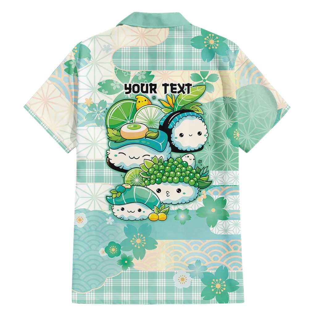 Personalized Japanese Kawaii Sushi Family Matching Long Sleeve Bodycon Dress and Hawaiian Shirt Green Wagara Palaka This Is How I Roll