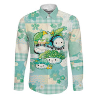 Personalized Japanese Kawaii Sushi Family Matching Off Shoulder Maxi Dress and Hawaiian Shirt Green Wagara Palaka This Is How I Roll