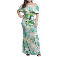 Personalized Japanese Kawaii Sushi Family Matching Off Shoulder Maxi Dress and Hawaiian Shirt Green Wagara Palaka This Is How I Roll