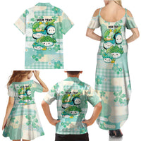 Personalized Japanese Kawaii Sushi Family Matching Summer Maxi Dress and Hawaiian Shirt Green Wagara Palaka This Is How I Roll