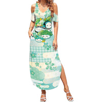 Personalized Japanese Kawaii Sushi Family Matching Summer Maxi Dress and Hawaiian Shirt Green Wagara Palaka This Is How I Roll