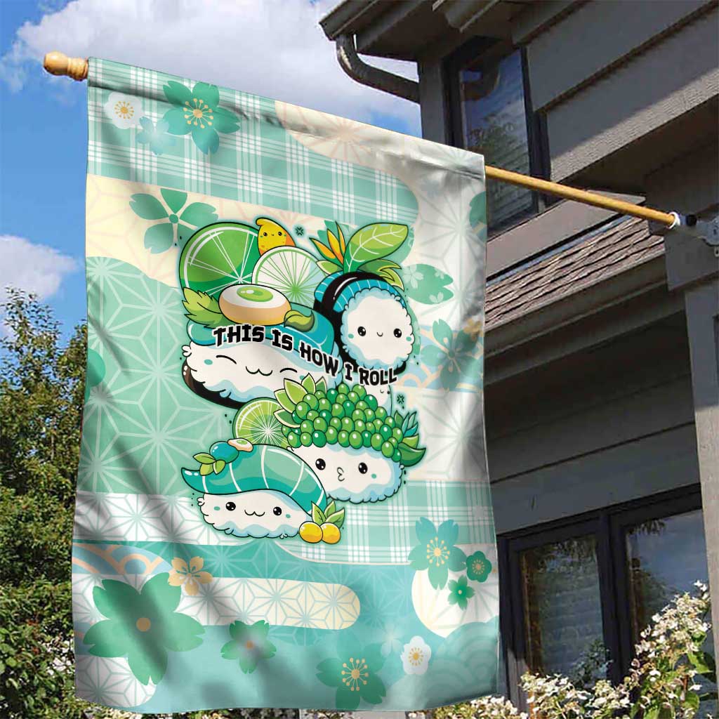 Japanese Kawaii Sushi Garden Flag Green Wagara Palaka This Is How I Roll