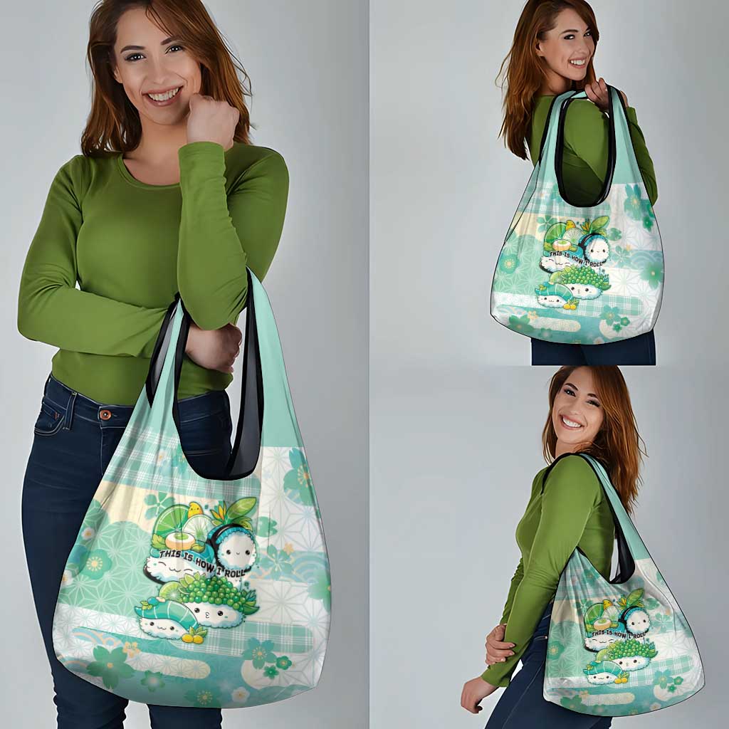 Japanese Kawaii Sushi Grocery Bag Green Wagara Palaka This Is How I Roll LT9 - Polynesian Pride