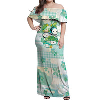 Personalized Japanese Kawaii Sushi Off Shoulder Maxi Dress Green Wagara Palaka This Is How I Roll LT9 Women Green - Polynesian Pride