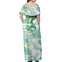 Personalized Japanese Kawaii Sushi Off Shoulder Maxi Dress Green Wagara Palaka This Is How I Roll LT9 - Polynesian Pride