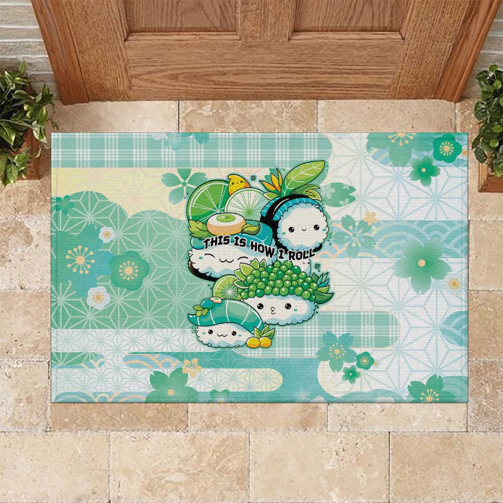 Japanese Kawaii Sushi Rubber Doormat Green Wagara Palaka This Is How I Roll