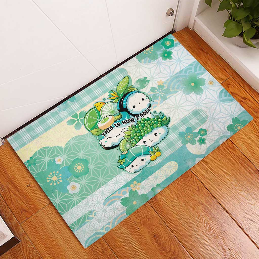 Japanese Kawaii Sushi Rubber Doormat Green Wagara Palaka This Is How I Roll