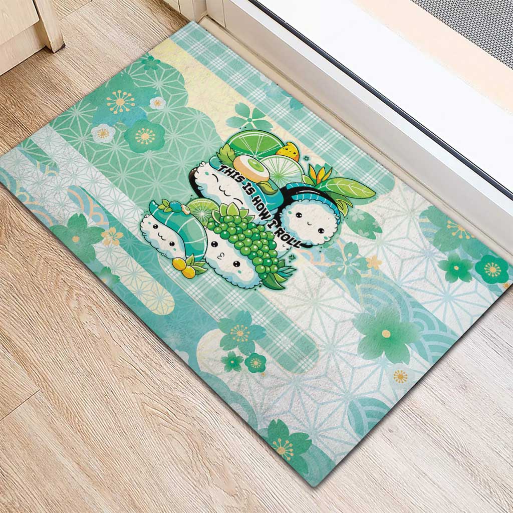 Japanese Kawaii Sushi Rubber Doormat Green Wagara Palaka This Is How I Roll