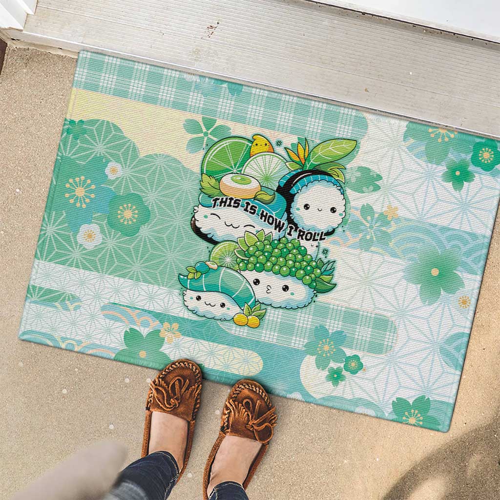 Japanese Kawaii Sushi Rubber Doormat Green Wagara Palaka This Is How I Roll