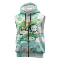 Personalized Japanese Kawaii Sushi Sleeveless Zip Hoodie Green Wagara Palaka This Is How I Roll