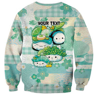 Personalized Japanese Kawaii Sushi Sweatshirt Green Wagara Palaka This Is How I Roll