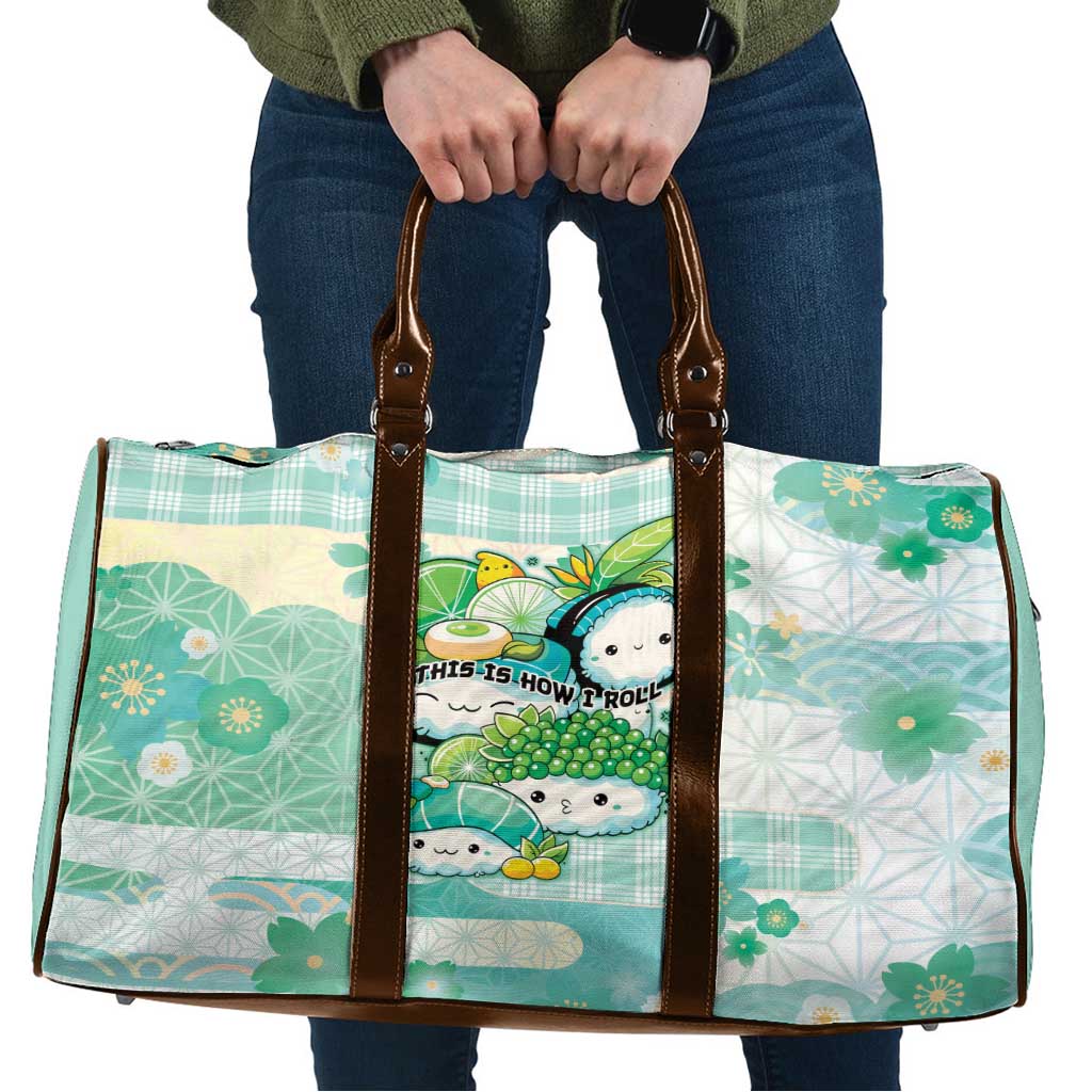 Japanese Kawaii Sushi Travel Bag Green Wagara Palaka This Is How I Roll LT9 Green - Polynesian Pride