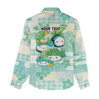 Personalized Japanese Kawaii Sushi Women Casual Shirt Green Wagara Palaka This Is How I Roll