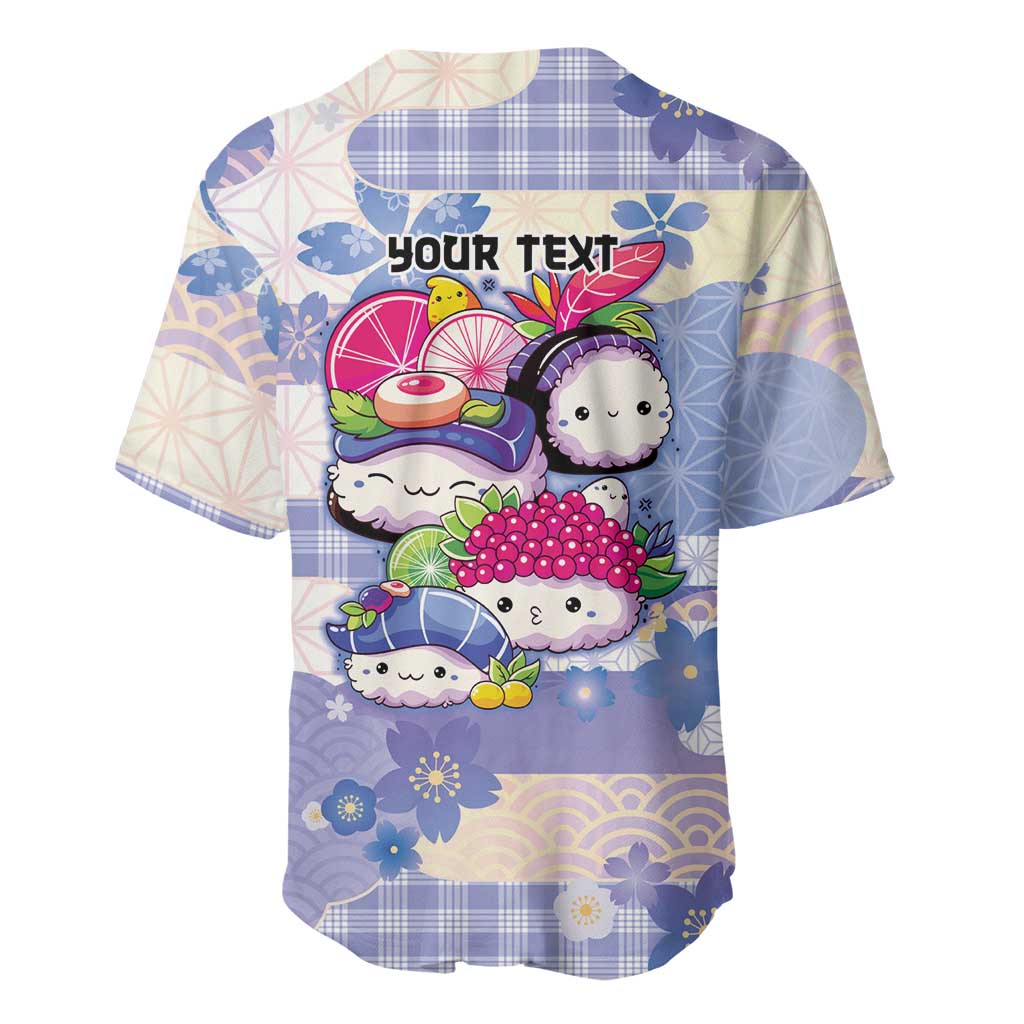 Personalized Japanese Kawaii Sushi Baseball Jersey Blue Wagara Palaka This Is How I Roll