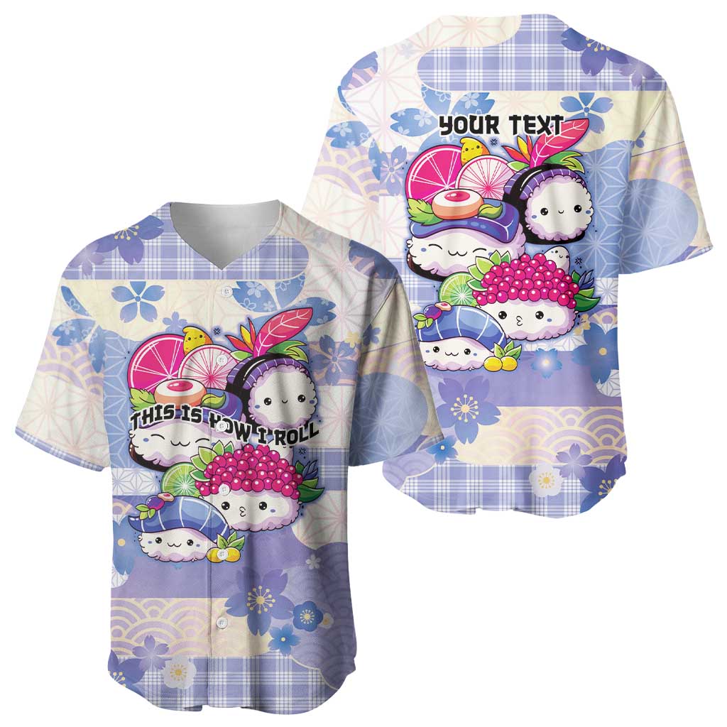 Personalized Japanese Kawaii Sushi Baseball Jersey Blue Wagara Palaka This Is How I Roll