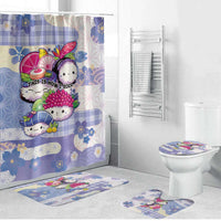 Japanese Kawaii Sushi Bathroom Set Blue Wagara Palaka This Is How I Roll LT9 Bathroom Set (4 pcs) Blue - Polynesian Pride