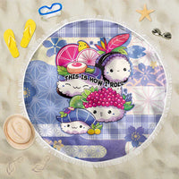 Japanese Kawaii Sushi Beach Blanket Blue Wagara Palaka This Is How I Roll