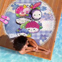 Japanese Kawaii Sushi Beach Blanket Blue Wagara Palaka This Is How I Roll
